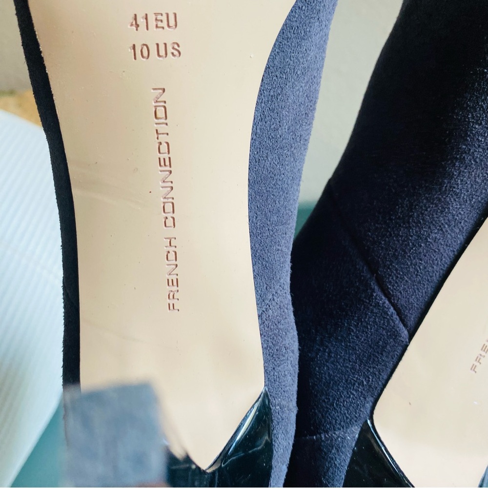 French Connection Grey Suede Pointed Stilleto Heeled Bootie - Picture 7 of 8